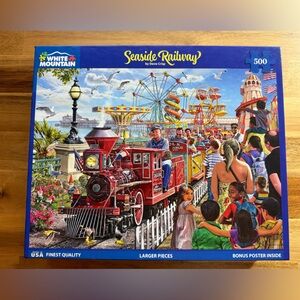 White Mountain 500 Piece Jigsaw Puzzle Seaside Railway 1943 Train